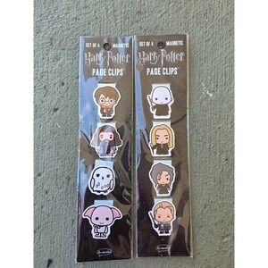 Harry Potter Magnetic Page Clips Re-marks Bookmark Set of 8 Hogwarts Dark Arts